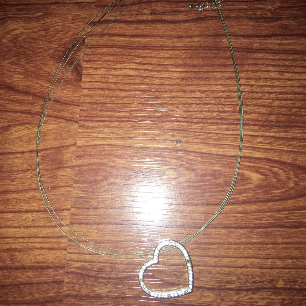 New York & Company Rhinestone Heart Necklace